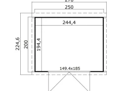 Kinder Kaminholzregale|Kinder-Gartengeräte|Lasita Holz-Gartenhaus Zambezi 3 Natur 270 cm x 224,6 cm