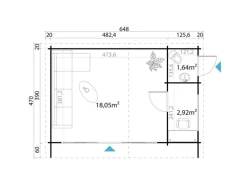 Lasita Maja Gartenhaus Java  608 cm x 390 cm* New