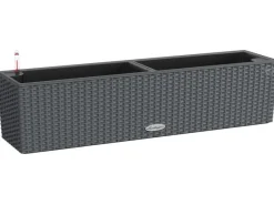 Lechuza Balkonmöbel|® Balkonkasten Balconera 79 cm x 19 cm x 19 cm Granit Starter-Set