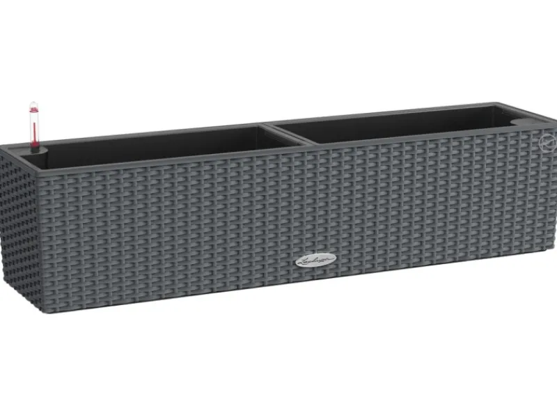 Lechuza Balkonmöbel|® Balkonkasten Balconera 79 cm x 19 cm x 19 cm Granit Starter-Set