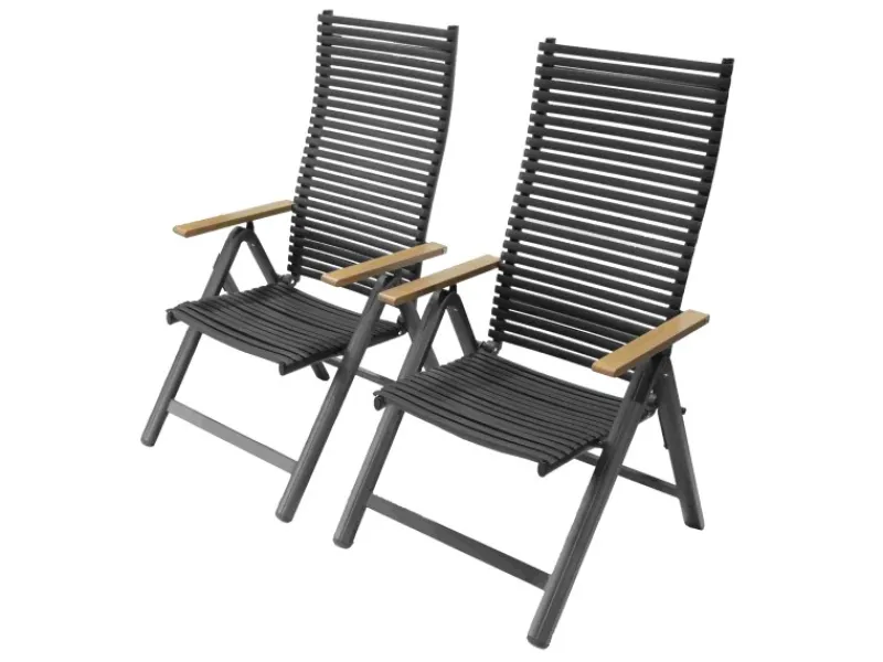 2er-Set Klapp-Funktionssessel Juno Anthrazit*Leco Discount