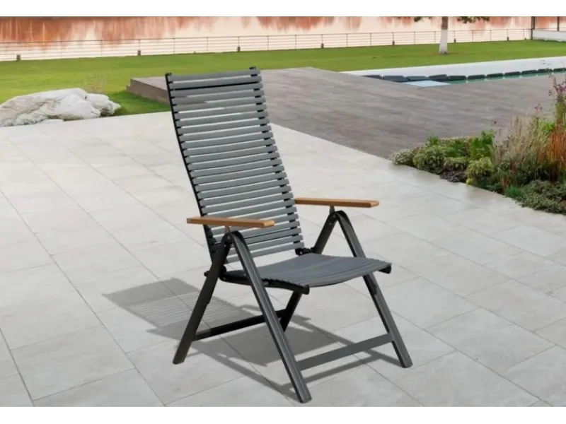 2er-Set Klapp-Funktionssessel Juno Anthrazit*Leco Discount