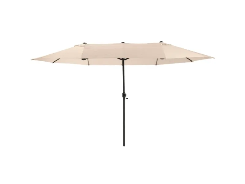 Marktschirm 460 cm x 270 cm Beige mit Kurbelmechanik*Leco Outlet