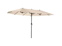 Marktschirm 460 cm x 270 cm Beige mit Kurbelmechanik*Leco Outlet