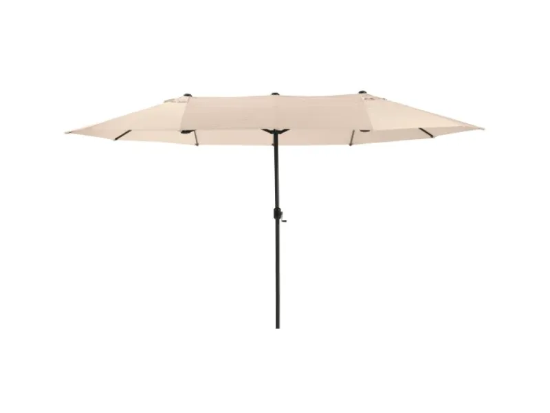 Marktschirm 460 cm x 270 cm Beige mit Kurbelmechanik*Leco Outlet