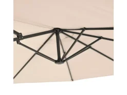 Marktschirm 460 cm x 270 cm Beige mit Kurbelmechanik*Leco Outlet