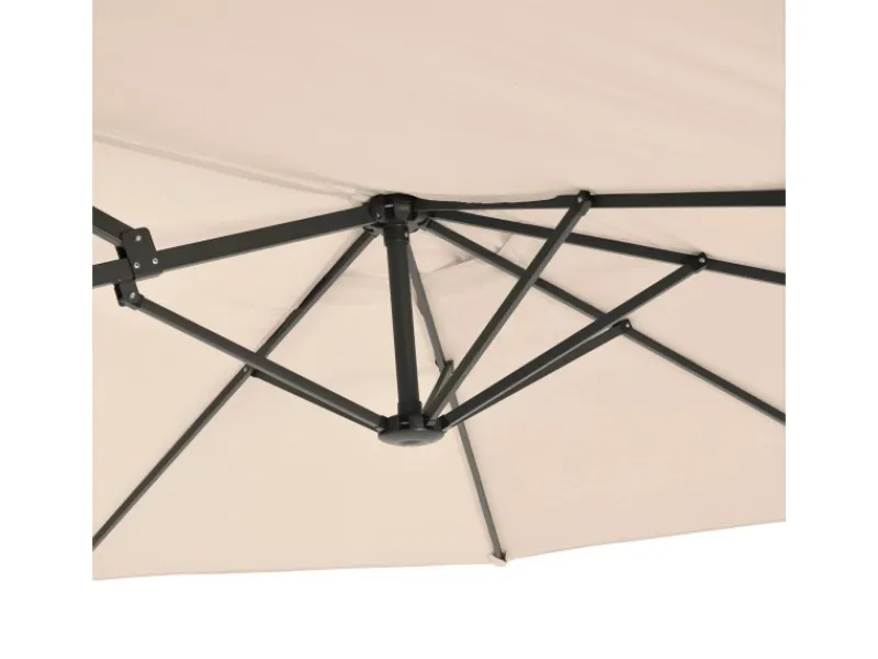 Marktschirm 460 cm x 270 cm Beige mit Kurbelmechanik*Leco Outlet