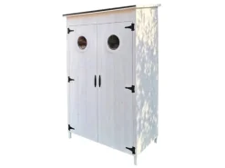 Leco Gartenschränke|Moderner Gartenschrank Toni Weiß