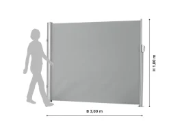 Seitenmarkise 1,80 m x 3 m Lichtgrau*Leco Hot