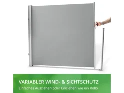 Seitenmarkise 1,80 m x 3 m Lichtgrau*Leco Hot