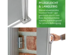 Seitenmarkise 1,80 m x 3 m Lichtgrau*Leco Hot