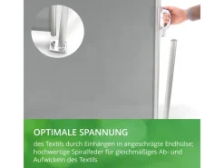 Seitenmarkise 1,80 m x 3 m Lichtgrau*Leco Hot