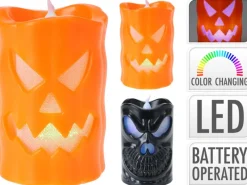 Weitere Anlässe|LED-Kerze Halloween-Design mit Kürbisgesicht 6 cm x 6 cm x 9 cm PP-Material