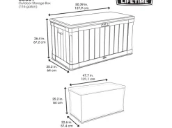 Lifetime Auflagenboxen|Universalboxen|Gartenbox 128 cm x 64 cm x 67 cm