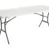 Lifetime Gartentische|Klapptisch Rechteckig Weiß 183 cm x 76 cm