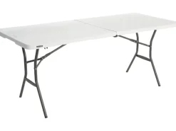 Lifetime Gartentische|Klapptisch Rechteckig Weiß 183 cm x 76 cm
