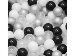 Bällebadbälle Ø 5.5 cm 200 Stück Schwarz Grau Weiß Transparent*LittleTom Hot