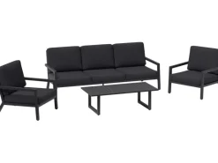 Lounge-Gartenmöbel|Gartenmöbel-Sets|Lounge-Gruppe Springtown 4-teilig Aluminium Schwarz-Dunkelgrau