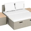 Lounge-Set Bostonia 4-tlg. Polyrattan Hellbraun*