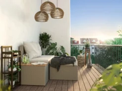 Lounge-Set Bostonia 4-tlg. Polyrattan Hellbraun*