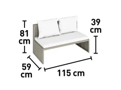 Lounge-Set Bostonia 4-tlg. Polyrattan Hellbraun*