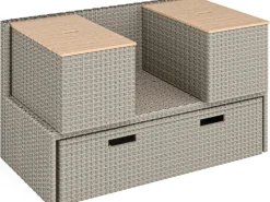 Lounge-Set Bostonia 4-tlg. Polyrattan Hellbraun*
