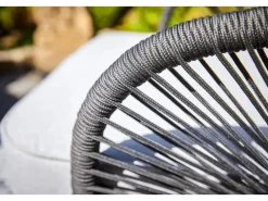 Balkonmöbel|Lounge-Gartenmöbel|Lounge-Set Edna 4-teilig Seilbespannung Anthrazit