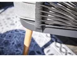 Balkonmöbel|Lounge-Gartenmöbel|Lounge-Set Edna 4-teilig Seilbespannung Anthrazit