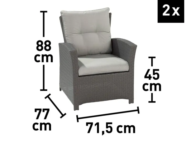 Lounge-Gartenmöbel|Lounge-Set mit Esstisch Vermont 6-teilig Polyrattan