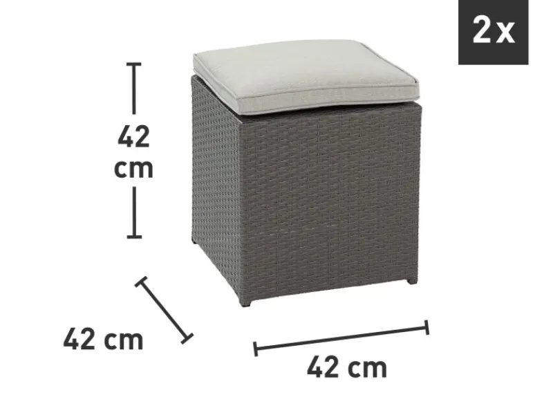 Lounge-Gartenmöbel|Lounge-Set mit Esstisch Vermont 6-teilig Polyrattan