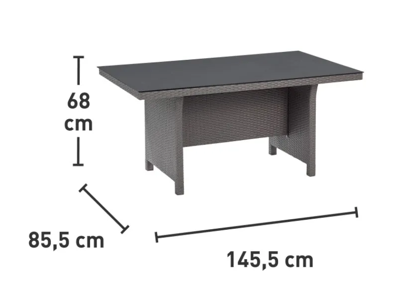 Lounge-Gartenmöbel|Lounge-Set mit Esstisch Vermont 6-teilig Polyrattan