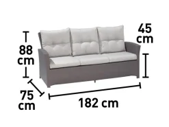 Lounge-Gartenmöbel|Lounge-Set mit Esstisch Vermont 6-teilig Polyrattan