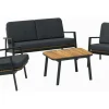 Lounge-Set Olary 4-teilig Akazienholz Schwarz* Online