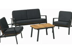 Lounge-Set Olary 4-teilig Akazienholz Schwarz* Online