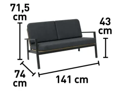 Lounge-Set Olary 4-teilig Akazienholz Schwarz* Online