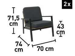 Lounge-Set Olary 4-teilig Akazienholz Schwarz* Online