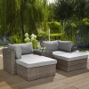 Lounge-Gartenmöbel|Gartenmöbel-Sets|Lounge-Set Olea 5-teilig aus Polyrattan Sand