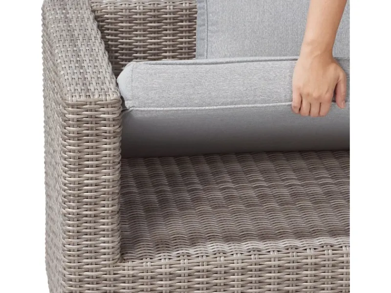 Lounge-Gartenmöbel|Gartenmöbel-Sets|Lounge-Set Olea 5-teilig aus Polyrattan Sand