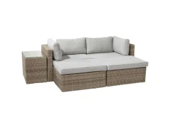 Lounge-Gartenmöbel|Gartenmöbel-Sets|Lounge-Set Olea 5-teilig aus Polyrattan Sand