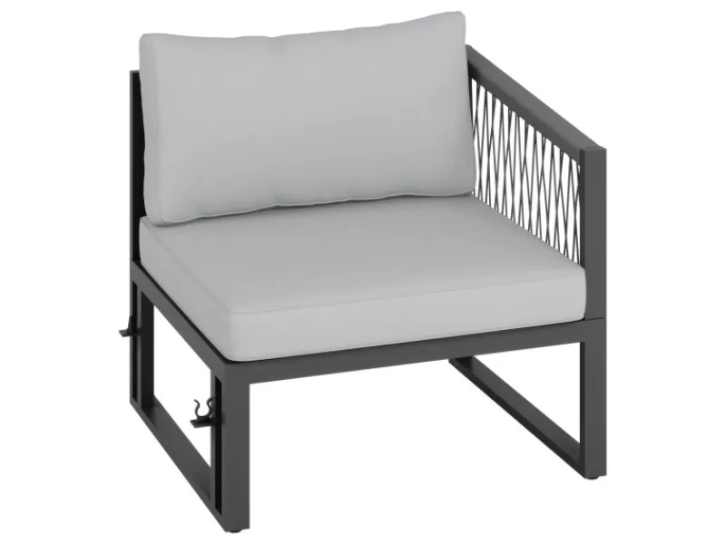 Balkonmöbel|Lounge-Gartenmöbel|Lounge-Set Willa 4-teilig aus Aluminium Anthrazit