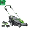 LUX-TOOLS Rasenmäher|40V Akku-Rasenmäher 1 PowerSystem A-RM-2x 20/43 Set 2x 20V Akkus
