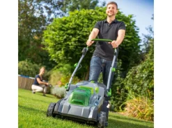 LUX-TOOLS Rasenmäher|40V Akku-Rasenmäher 1 PowerSystem A-RM-2x 20/37 Set 2x 20V Akkus