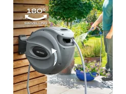 LUX-TOOLS Gartenschlauchwagen|Wandschlauchbox-Set 20 m mit Schlauch