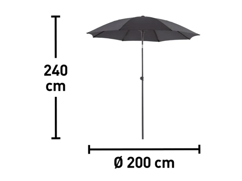 Sonnenschirme|Marktschirm Ø 200 cm mit Neigungsfunktion