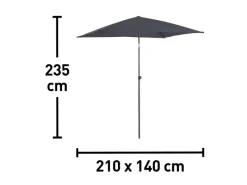 Marktschirm 140 cm x 210 cm mit Neigungsfunktion* Sale