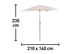 Sonnenschirme|Marktschirm 140 cmx 210 cm mit Push-Up Mechanik