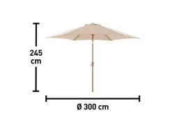 Marktschirm Camarillo Ø 300 cm Beige mit Kurbelmechanik* Hot
