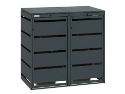 MBOX24 Classic Mülltonnenbox für 2 Mülltonnen (120L) aus Verzinktem Stahl  2er Metall Mülltonnenverkleidung in Anthrazit  Robust & Wetterfest* Outlet