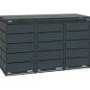 MBOX24 Classic Mülltonnenbox für 3 Mülltonnen (240L) aus Verzinktem Stahl  3er Metall Mülltonnenverkleidung in Anthrazit  Robust & Wetterfest* Discount