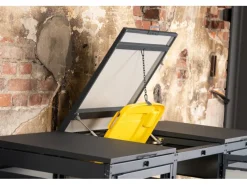 Mülltonnenboxen|MBOX24 Classic Mülltonnenbox für 3 Mülltonnen (120L) aus Verzinktem Stahl  3er Metall Mülltonnenverkleidung in Anthrazit  Robust & Wetterfest